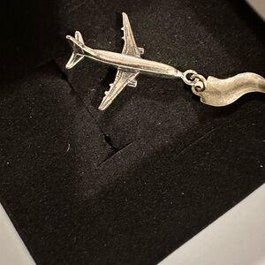 Sterling Silver Airplane Charm Pendant